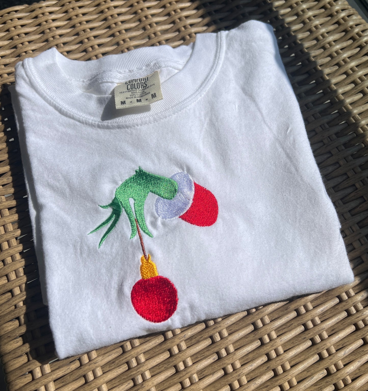 Grinch Ornament Embroidered Shirt