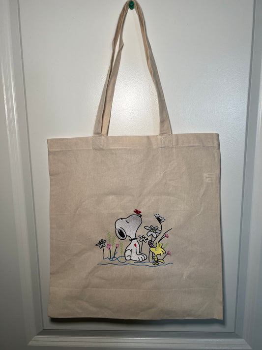 Snoopy Embroidered Tote Bag